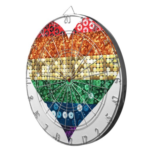 Cible De Fléchettes coeur arc-en-ciel lgbt (Devant droit)