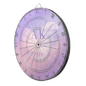 Cible De Fléchettes Cœur dégradé violet rose Monogramme (Devant droit)