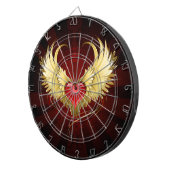 Cible De Fléchettes Coeur rouge avec ailes d'or (Devant droit)