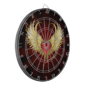 Cible De Fléchettes Coeur rouge avec ailes d'or (Devant gauche)
