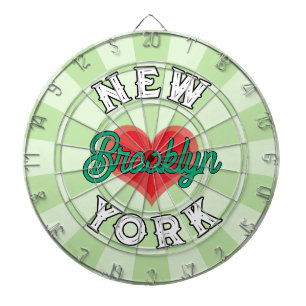 Cible De Fléchettes Cœur Rouge NEW YORK Vert Nom personnalisé, Vert cl