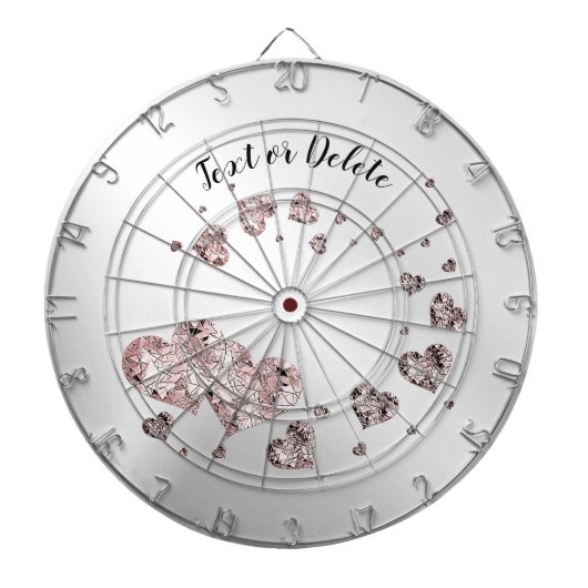 Cible De Fléchettes Coeurs brillants rose Peach Géométrique Elégant Ru (Devant)