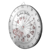 Cible De Fléchettes Coeurs brillants rose Peach Géométrique Elégant Ru (Devant droit)