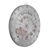 Cible De Fléchettes Coeurs brillants rose Peach Géométrique Elégant Ru (Devant gauche)