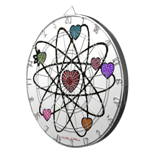 Cible De Fléchettes Coeurs Empreintes de léopard de Valentine atomique (Devant droit)