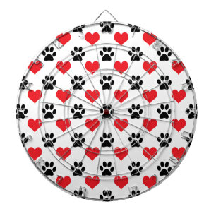Cible De Fléchettes Coeurs et empreintes de pattes motif