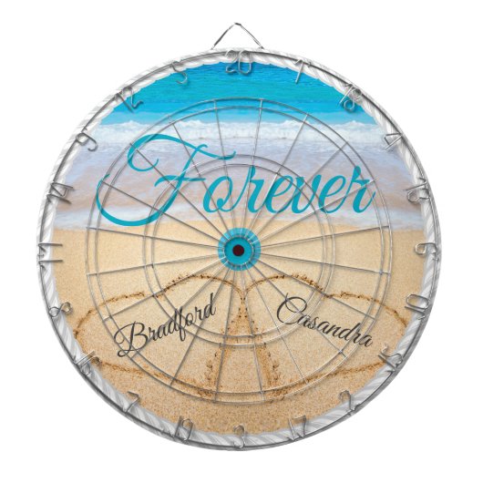 Cible De Fléchettes Coeurs mariages dans Sand Forever Jeux de réceptio (Devant)