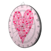 Cible De Fléchettes Coeurs minuscules Grand Coeur sur rose Rose (Devant droit)