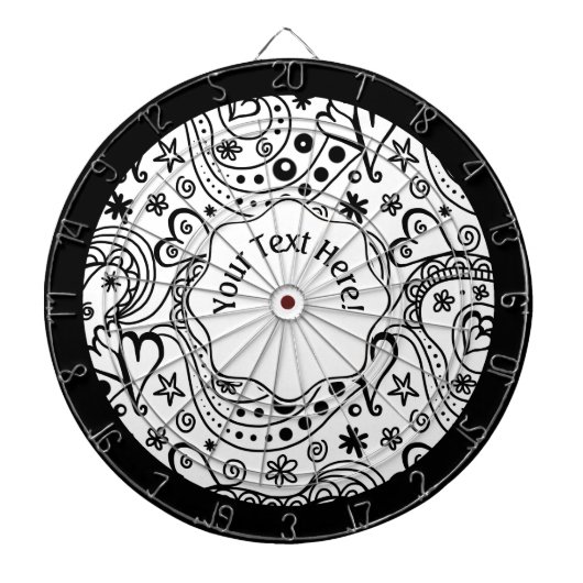 Cible De Fléchettes Coeurs personnalisés tendance et Motif de doodle d (Devant)