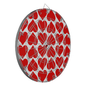 Cible De Fléchettes Coeurs rouges Motif, Romantique, Amour