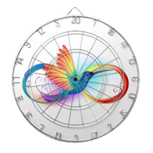 Cible De Fléchettes Colibri arc-en-ciel avec symbole Infinity