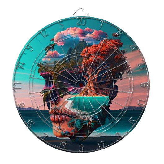 Cible De Fléchettes Colored skull (Devant)