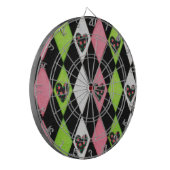 Cible De Fléchettes Colorful harlequin Print with Rose Hearts (Devant gauche)