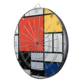 Cible De Fléchettes Composition Rouge, Jaune, Bleu, Noir | Mondriaan | (Devant droit)