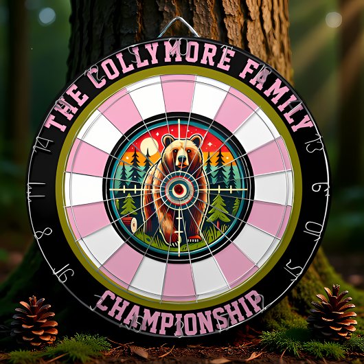 Cible De Fléchettes Conception de Crosshairs de forêt d'ours grizzli