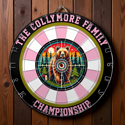 Cible De Fléchettes Conception de Crosshairs de forêt d'ours grizzli