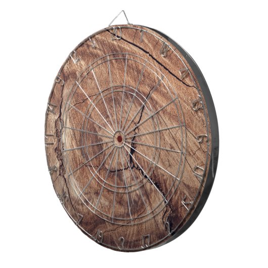 Cible De Fléchettes Conception de la texture du grain de bois rustique (Devant droit)