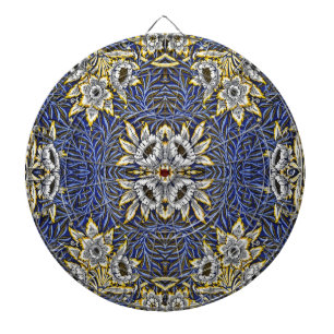 Cible De Fléchettes Conception de William Morris Tulipe Saules Bleu et