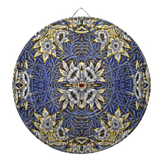 Cible De Fléchettes Conception de William Morris Tulipe Saules Bleu et (Devant)