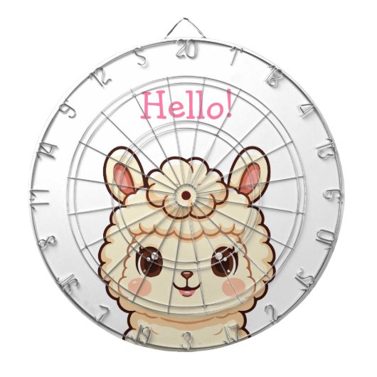 Cible De Fléchettes Conception d'illustration de lama mignon (Devant)
