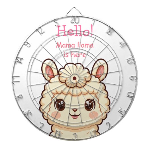 Cible De Fléchettes Conception d'illustration de lama mignon (Devant)