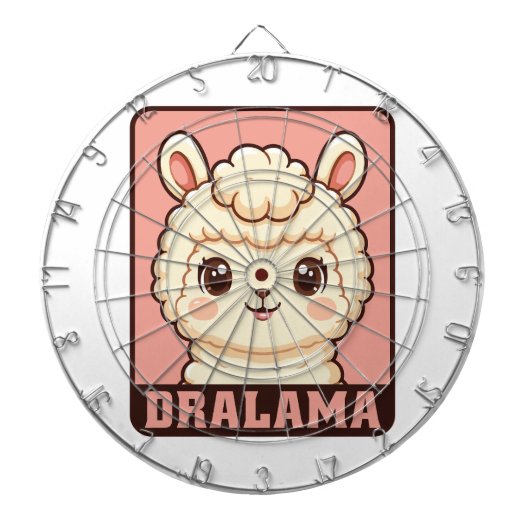Cible De Fléchettes Conception d'illustration de lama mignon (Devant)