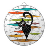 Cible De Fléchettes Conception du chat noir du milieu du siècle (Devant)