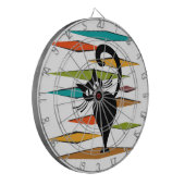 Cible De Fléchettes Conception du chat noir du milieu du siècle (Devant gauche)