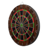Cible De Fléchettes Conception en bois foncée (Devant droit)
