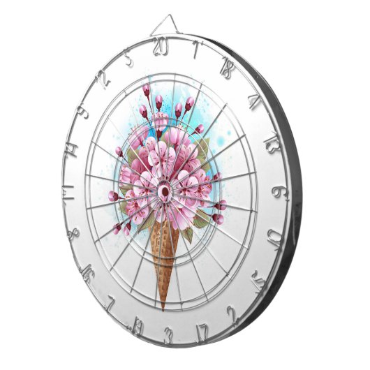 Cible De Fléchettes Cône rose Sakura crème glacée gaufre (Devant droit)