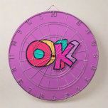 Cible De Fléchettes Cool élégant coloré "OK" Bold Purple Sports Amusan<br><div class="desc">Améliorez votre salle de jeux avec notre Cool élégant "OK" Bold Purple Sports Cible de flechettes. Doté de couleurs violettes audacieuses et d'un design "OK" branché,  ce tableau de fléchettes ajoute style et flair à votre configuration de jeu.</div>