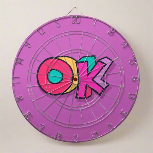 Cible De Fléchettes Cool élégant coloré "OK" Bold Purple Sports Amusan