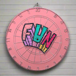 Cible De Fléchettes Cool élégant Colorful "Fun" Rose tendance Sport Fu<br><div class="desc">Tirez votre salle de jeux avec notre élégante Cible de flechettes de sport tendance "Fun" Cool colorée et colorée. Doté de teintes vibrantes et d'un design "Fun",  ce tableau de fléchettes ajoute une touche de style et d'excitation à votre configuration de jeu.</div>