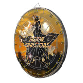 Cible De Fléchettes Cool Sunrise Gold Black Metallic Stars Joyeux Noël (Devant droit)