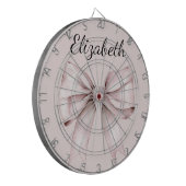 Cible De Fléchettes Coquette esthétique arc rose Nom personnalisé (Devant gauche)