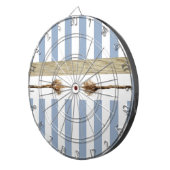 Cible de fléchettes corde rayée bleue et blanche  (Devant droit)