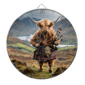 Cible De Fléchettes Cornemuseuse de vache des Highlands écossais, (Devant)