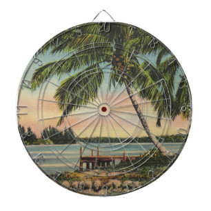 Cible De Fléchettes Coucher de soleil de brise tropicale vintage de co