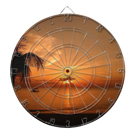 Cible De Fléchettes Coucher de soleil d'été (Devant)