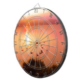 Cible De Fléchettes Coucher de soleil rose et de lac de pêche (Devant droit)