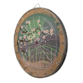 Cible De Fléchettes Coucher du soleil sur la fleur (Devant droit)