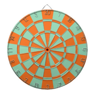 Cible De Fléchettes Couleur Orange Mandarine Et Vert Menthe