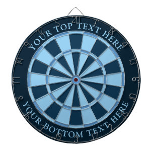 Cible De Fléchettes Couleurs bleues Tableau de bord avec texte personn