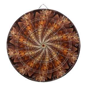 Cible De Fléchettes Couleurs chaudes, motif d'art fractal moderne trip