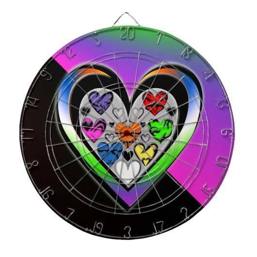 Cible De Fléchettes Couleurs d'amour (Devant)