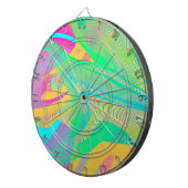 Cible De Fléchettes COULEURS FLUO - Art Fractal - (Devant droit)