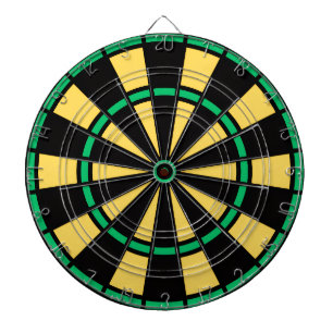 Cible De Fléchettes Couleurs modernes de la Jamaïque Noir Vert et Or