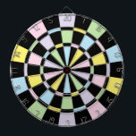 Cible De Fléchettes Couleurs Noir Et Pastel<br><div class="desc">Jeu De Cible de flechettes De Couleur Noir Et Pastel Incluant 6 Fosses En Laiton</div>