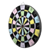 Cible De Fléchettes Couleurs Noir Et Pastel (Devant droit)