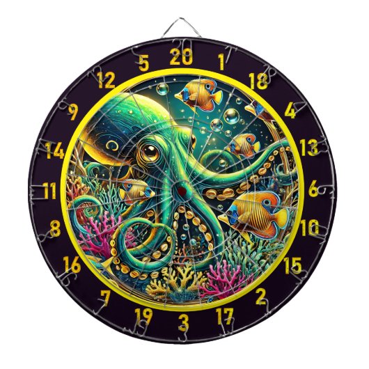 Cible De Fléchettes Courants argentés Poutarde Octopus (Devant)